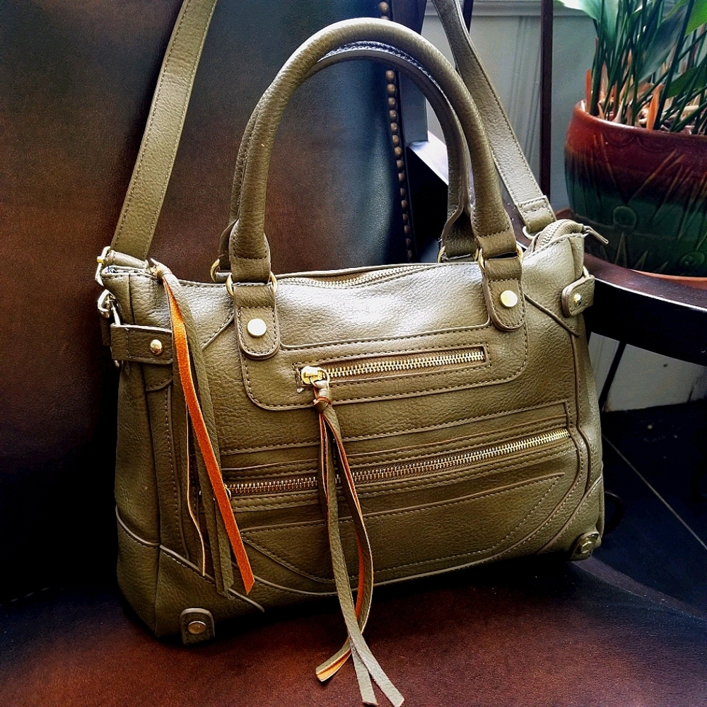 Charming Charlie Olive Handbag - Picture 1 of 16